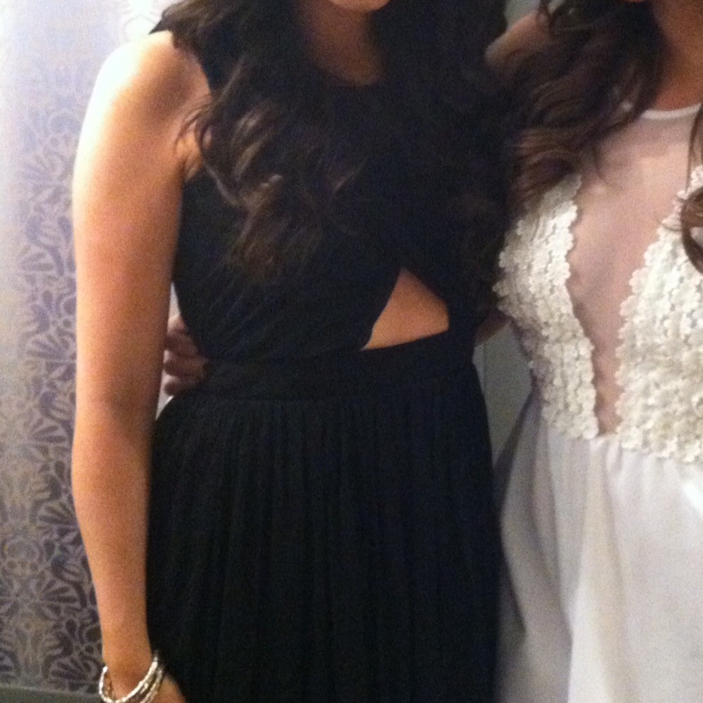 Black party dress with cutout